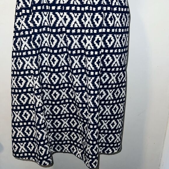 PAPERMOON STITCH FIX Navy Blue and White Geo Print Dress-S - Picture 4 of 9